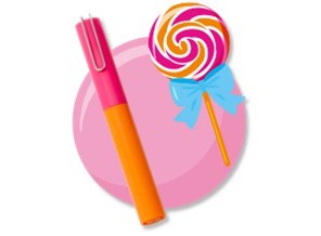 ［サンスター文具］スティッキールはさみ ピンク×オレンジ