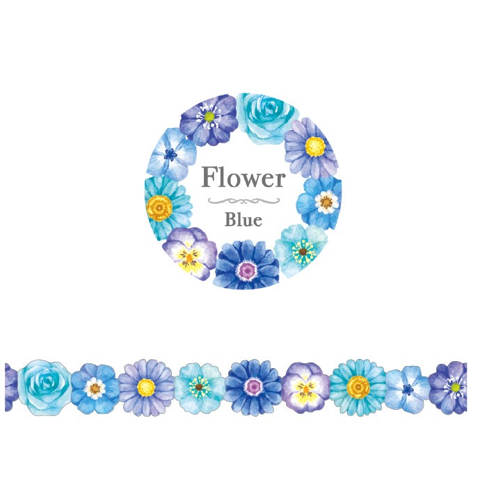 ［マインドウェイブ］ テープ ちぎロール 94407 flowerblue［5入］