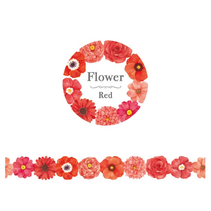 ［マインドウェイブ］テープ ちぎロール 94409 flowerred［5入］