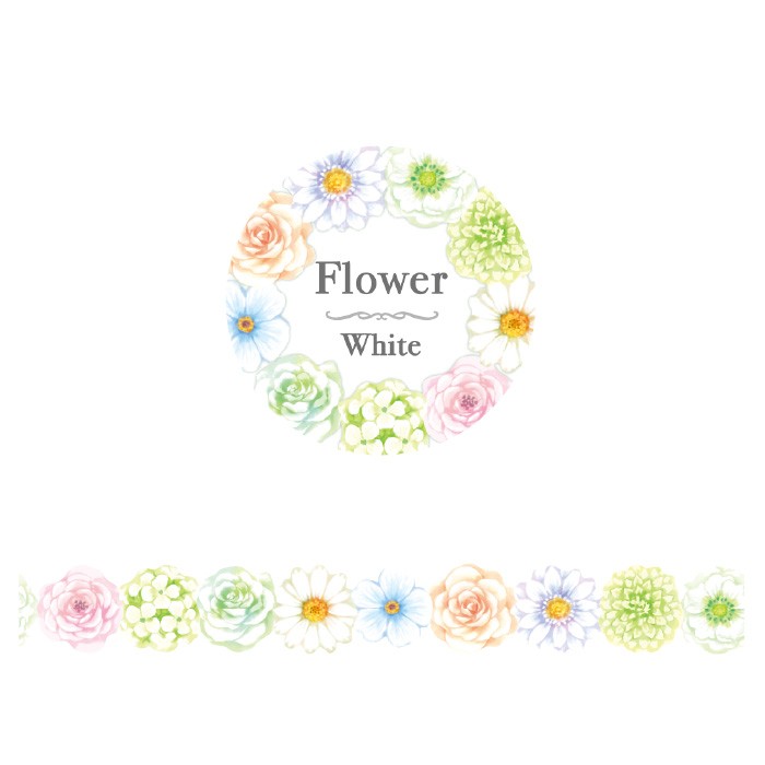 ［マインドウェイブ］テープ ちぎロール 94410 flowerwhite［5入］