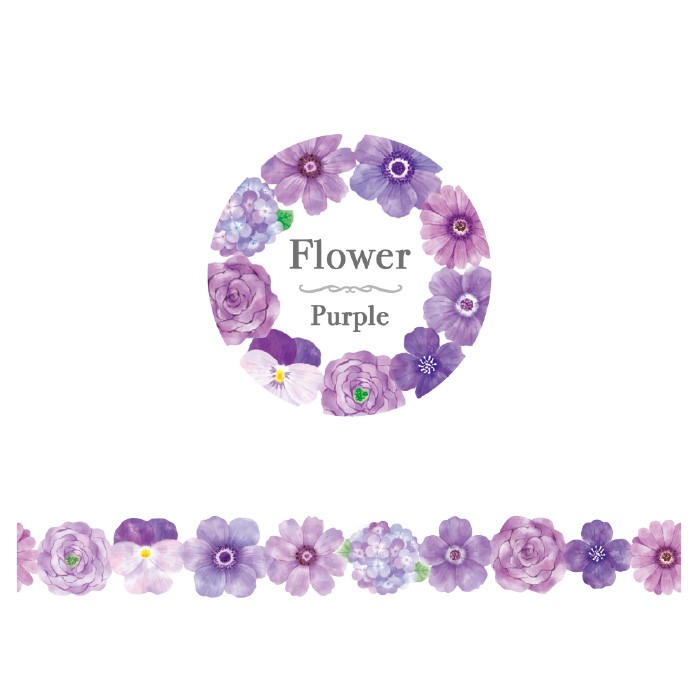 ［マインドウェイブ］テープ ちぎロール 94411 flowerpurple［5入］