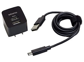 ［多摩電子］Type-C コンセントチャージャー2.1A 2ﾎﾟｰﾄ