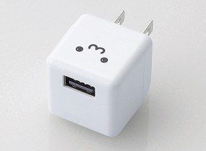 ［エレコム］MPA-ACUBN003WH キューブ型AC充電器(スマホ用・1.8A)