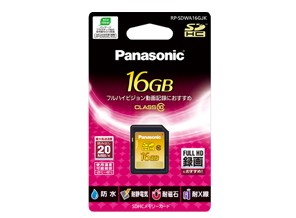［Panasonic］SDHCメモリーカード RP-SDWA16GJK Class10