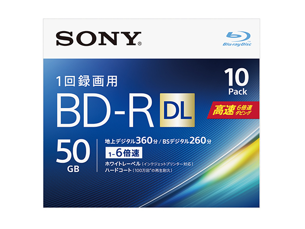 ［SONY］ビデオ用ブルーレイディスク 10枚パック 10BNR2VJPS6