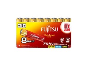 ［富士通］アルカリ電池 LR03FH(8S) 単4形 8本パック[5入]　※元箱出荷※