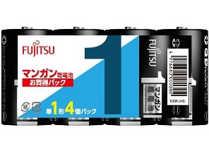 ［富士通］マンガン電池 R20PU(4S) 単1-4S[5入]　※元箱出荷※
