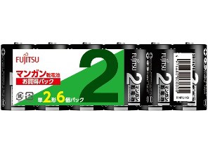［富士通］マンガン電池 R14PU(6S) 単2-6S[5入]　※元箱出荷※