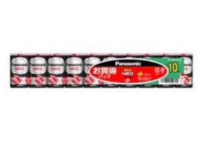 ［Panasonic］マンガン電池 ネオ（黒） 単2形 10本 R14PNB/10VSW