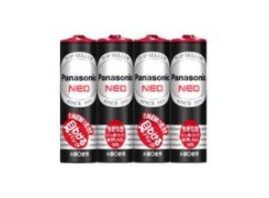 ［Panasonic］マンガン電池 ネオ（黒） 単3形 4本 R6PNB/4VS