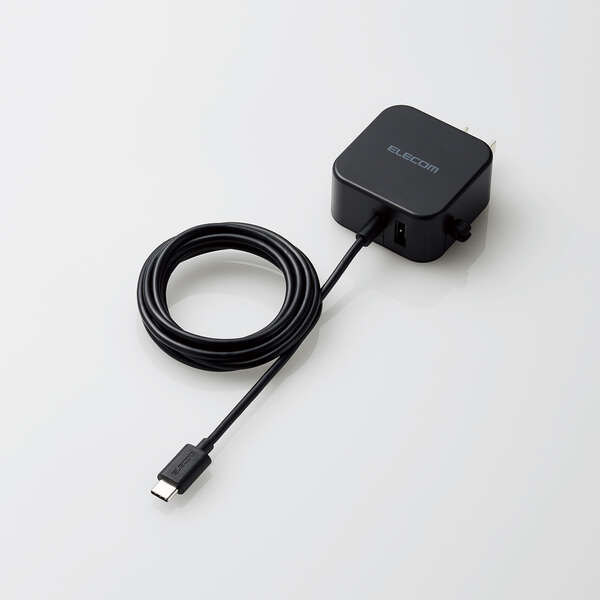 ［エレコム］MPA-ACC22BK AC充電器(2.4A/Cケーブル一体型＋Aポート×1）ブラック