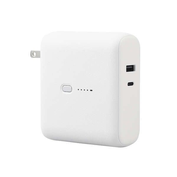 [エレコム] AC充電器一体モバイルバッテリー(10000mAh/20W/C×1+A×1) DE-AC07-10000WF