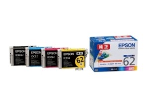 ［EPSON］インクカートリッジ (62) IC4CL62 4色パック