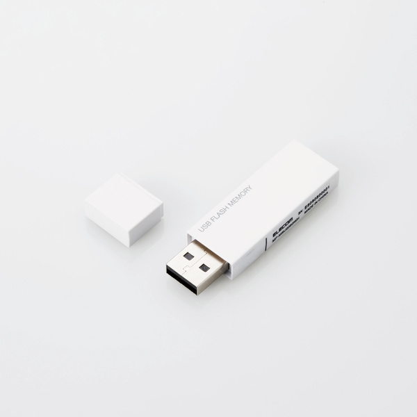 [エレコム] キャップ式USBメモリ(ホワイト)16GB