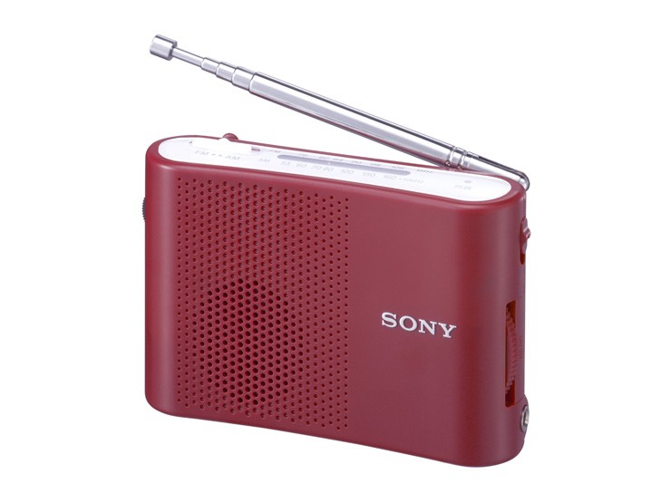 ［SONY］ICF-51 FM/AMハンディポータブルラジオ レッド