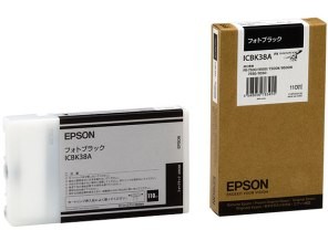 ［EPSON］インクカートリッジ (38) ICBK38A フォトブラック 110ml