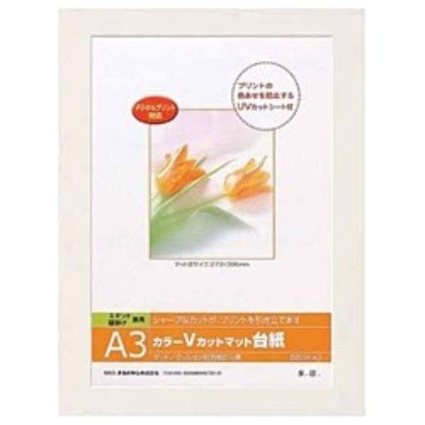 ［ナカバヤシ］DigioカラーＶカットマット台紙 DGVM-A3-W ホワイト