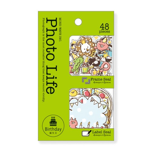 ［マインドウェイブ］70163 フォトライフシール Birthday animal [10入]