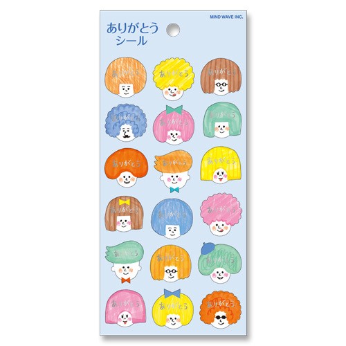［マインドウェイブ］77144 ありがとうシール ありがとう かお [10入]