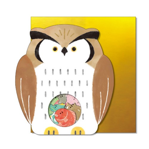 ［マインドウェイブ］77854 にっぽんいっぱい 和紙シール ふくろう [10入]
