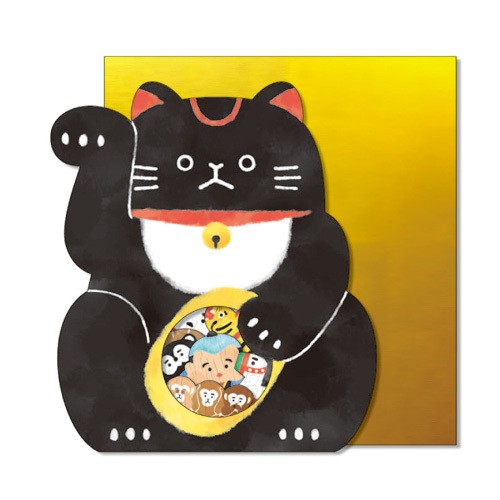 ［マインドウェイブ］77855 にっぽんいっぱい 和紙シール まねきねこ [10入]