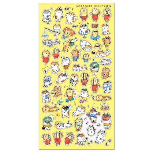 ［マインドウェイブ］77892 ごろごろにゃんすけ ペタンコシール プチプチ にゃんすけ [10入]