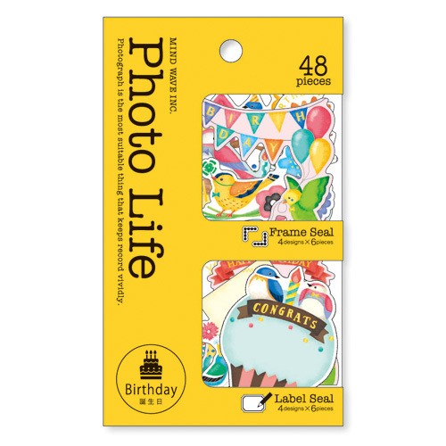 ［マインドウェイブ］78619 フォトライフシール ハッピー バーズ [10入]