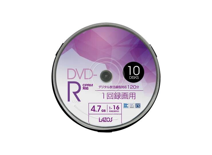 ［LAZOS］L-CP10P CPRM対応DVD-R 1-16倍速 10枚入（40個セット）