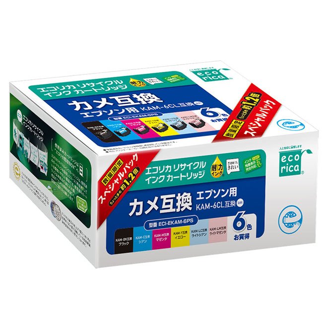 ［エコリカ］ECI-EKAM-6PS 互換リサイクルインクカートリッジ