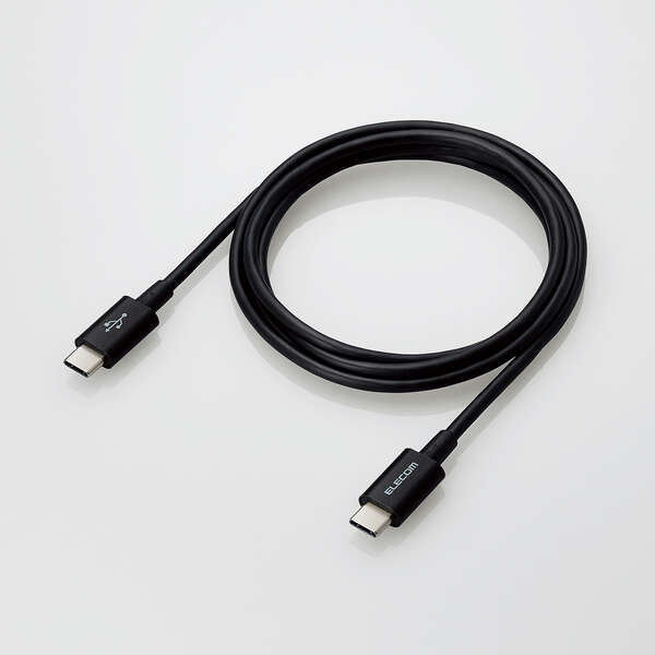 [エレコム] USB2.0ケーブル(認証品、C-C、やわらか耐久、USB PD対応) MPA-CCYS12NBK