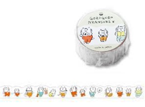 ［マインドウェイブ］93193 にゃんすけ マスキングテープ ダイカット サスペンダーのいちにち [6入]