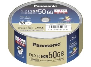 ［Panasonic］LM-BRS50P30 録画用2倍速ブルーレイディスク