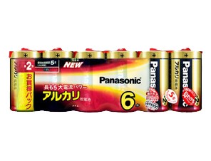［Panasonic］アルカリ電池 LR14XJ/6SW 単2形 6本 シュリンク