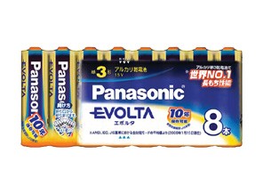 ［Panasonic］EVOLTA LR6EJ/8SW 単3形 8本パック