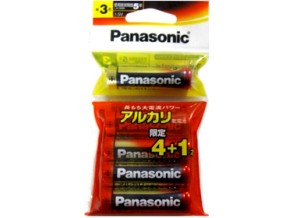 ［Panasonic］アルカリ電池 LR6XJSP/5H 単3形 4+1本 増量パック【限定品】
