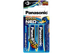 ［Panasonic］エボルタネオ LR6NJ/2B 単3形 2本ブリスターパック