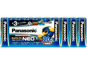 ［Panasonic］エボルタネオ LR6NJ/20SW 単3形 20本シュリンクパック