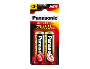 ［Panasonic］アルカリ電池 LR6XJ/2B 単3形 2本 ブリスター