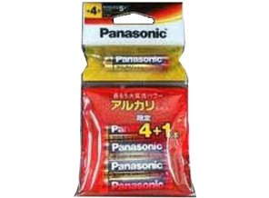 ［Panasonic］アルカリ電池 LR03XJSP/5H 単4形 4+1本 増量パック【限定品】
