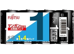 ［富士通］マンガン電池 R20PU(4S) 単1-4S