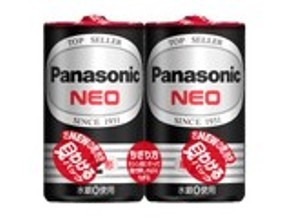 ［Panasonic］マンガン電池 ネオ(黒) 単2形 2本 R14PNB/2VS