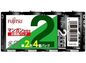 ［富士通］マンガン電池 R14PU(4S) 単2-4S