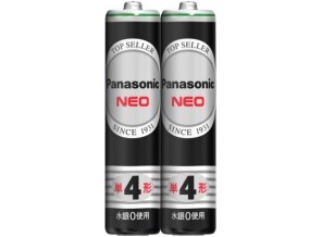 ［Panasonic］マンガン電池 ネオ（黒） 単4形 2本 R03NB/2S