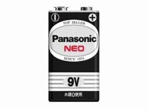 ［Panasonic］マンガン電池 ネオ（黒） 6F22NB/1S シュリンク