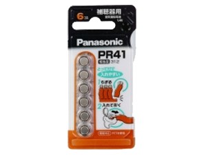 ［Panasonic］補聴器用 空気亜鉛電池 PR-41-6P