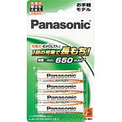 ［Panasonic］充電式エボルタ 単4形 4本パック (お手軽モデル) BK-4LLB/4B