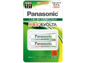 ［Panasonic］充電式エボルタ 単3形 2本パック BK-3MLE/2BC