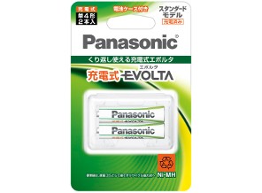［Panasonic］充電式エボルタ 単4形 2本パック BK-4MLE/2BC