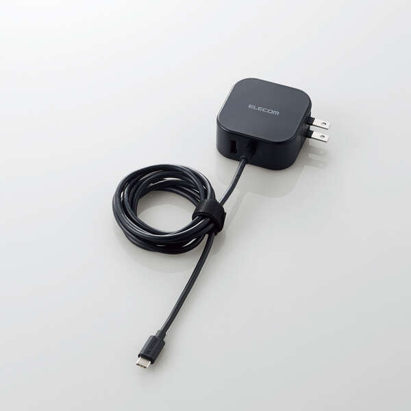 ［エレコム］MPA-ACCP19BK AC充電器(USB Power Delivery20W+12W/Cケーブル一体＋Aポート）