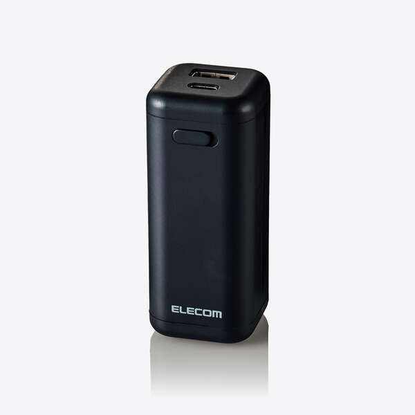 ［エレコム］DE-KD02-BK 乾電池式モバイルバッテリー（C×1+A×1/A-Cケーブル付属）